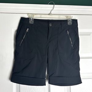 Athlete Women's Black Shorts with Zipper Pockets Cuffed